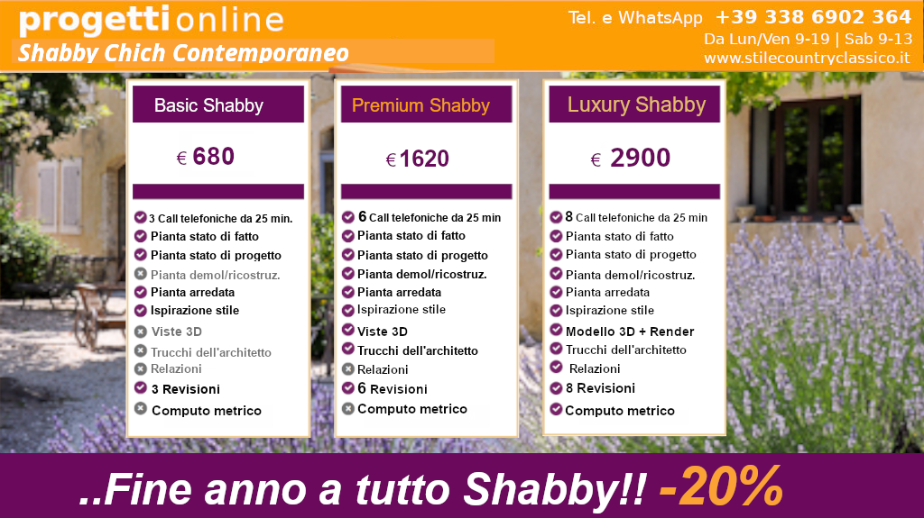 shabby chic progetti online interior design pacchetti